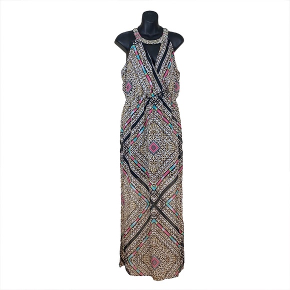 Thalia Sodi maxi dress BOHO embellished halter neck maxidress, size medium - Picture 2 of 6